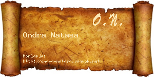 Ondra Natasa névjegykártya
